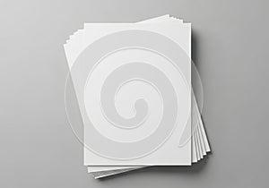 Stack of blank white paper sheets