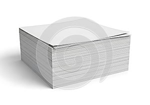 Stack of blank white paper sheets
