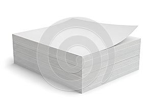 Stack of blank white paper sheets