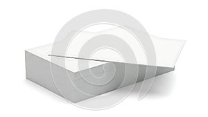 Stack of blank white paper sheets