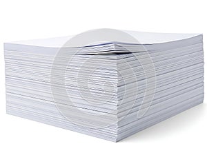 Stack of blank white paper sheets