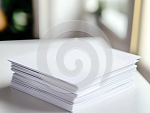 Stack of Blank White Paper Sheets  Office Supplies  Paperwork  Documents  Stationery