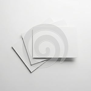 A stack of blank white paper sheets on a plain background