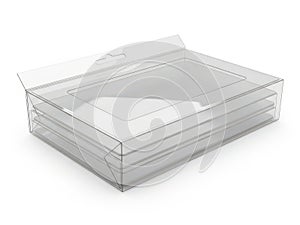 A stack of blank white paper sheets with a shadow effect on a white background