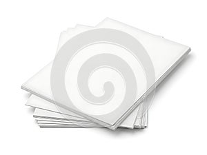 Stack of blank white paper sheets on table