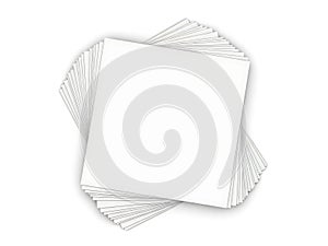 Stack of blank white paper sheets on table