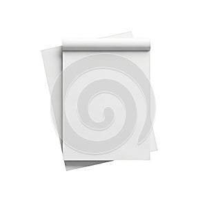 Stack of blank white paper sheets