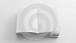 Stack of blank white paper isolated on white background
