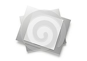 A stack of blank white papers with a gray shadow effect on a white background