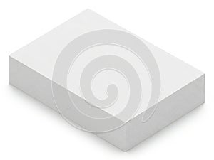 Stack of blank white printer paper ready for use