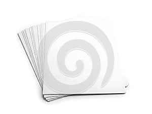 Stack of blank white printer paper sheets
