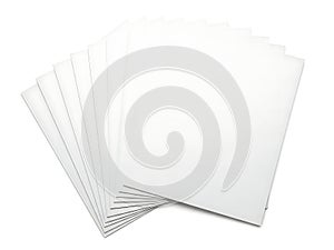 Stack of blank white printer paper sheets ready for use