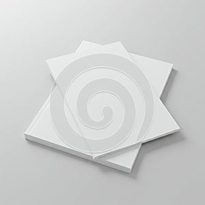 A stack of blank white square paper sheets isolated on white background