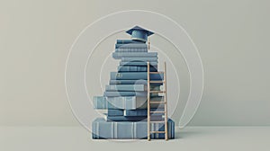 The stack of blue books. AI generated