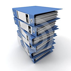 Stack of blue ring binders