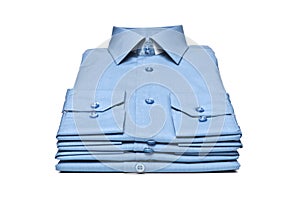 Stack of blue shirt