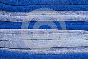 Stack of blue and white towels