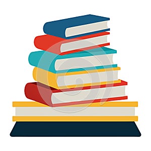Stack of book vector art illustration