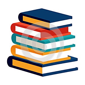 Stack of book vector art illustration