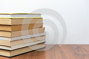 stack book on white background. Education back to school concept