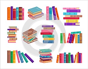 Stack of book on white background