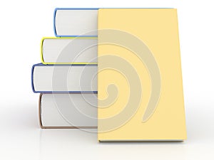 Stack of books with blank cover