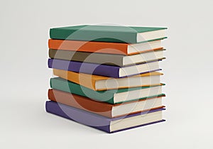 A stack of books with a blue book in the middle AI Generated