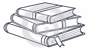 Stack of books with bookmark illustration, vector design Generative AI