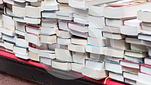 stack of books in Bookstore