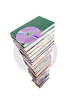 Stack of books is a CD