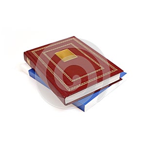 Stack of books in colour covers with white sheets