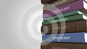 Book with BIOECOLOGY title, 3D rendering