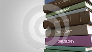 Book with CHIROLOGY title, 3D rendering