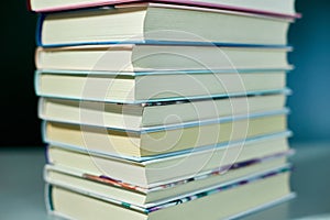 Stack of books on dark backgrounds, World book day