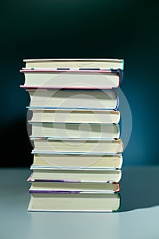 Stack of books on dark backgrounds, World book day