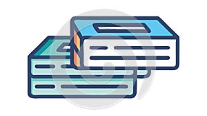 Stack of Books. Education, Knowledge, and Learning Resource, vector design Generative AI