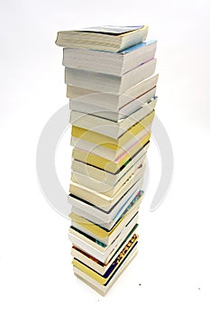 Stack of books falling