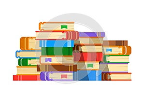 Stack of books flat vector illustration