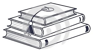 Stack of Books with Graduation Cap Education Theme, vector design Generative AI