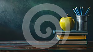 The Green Apple on Books.AI generated image