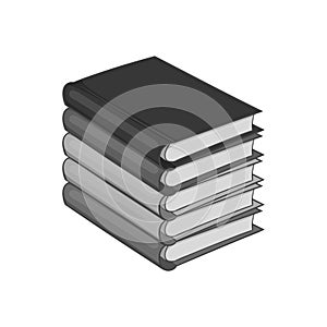 Stack of books icon, black monochrome style