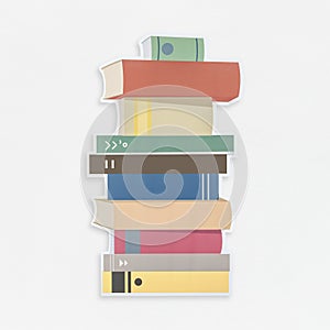 Stack of books icon isolated