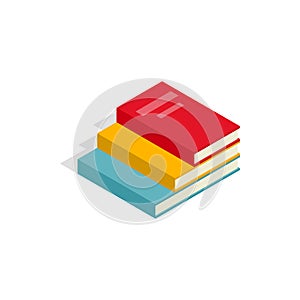 Stack of books icon, isometric 3d style