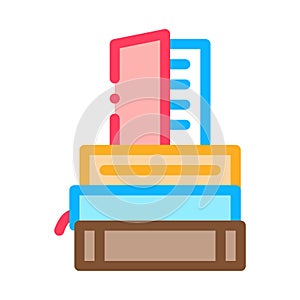 Stack of books icon vector outline illustration
