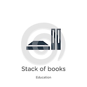 Stack of books icon vector. Trendy flat stack of books icon from education collection isolated on white background. Vector