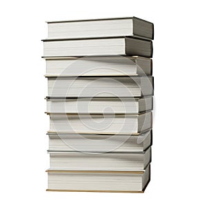 Stack of books isolated on transparent background