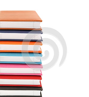 stack of books isolated on white background