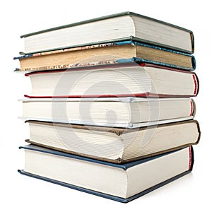 Stack of books isolated on white background
