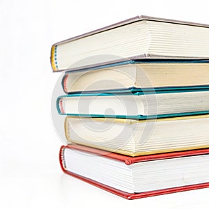 Stack of books isolated on white background