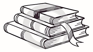 Stack of Books, Knowledge and Education, vector design Generative AI